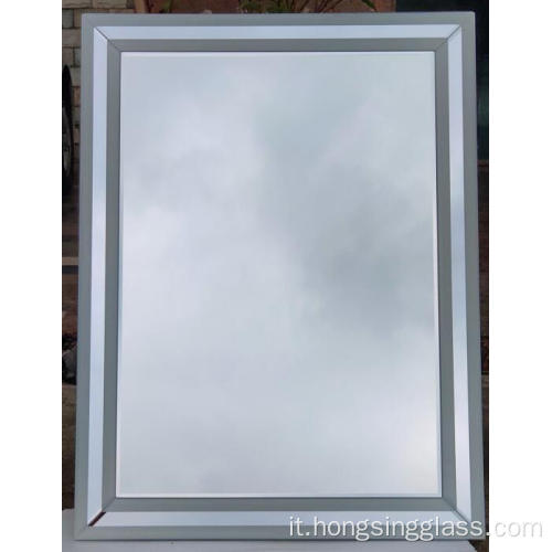 Specchio appeso rettangolare a taglio bianco